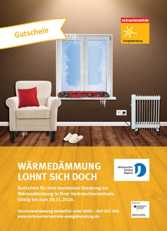 Beratungs-Gutschein: Wärmeschutz und Dämmstoffe