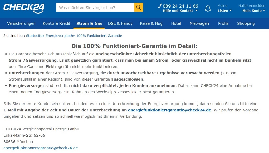 VerbraucherService Bayern mahnt Check24 ab